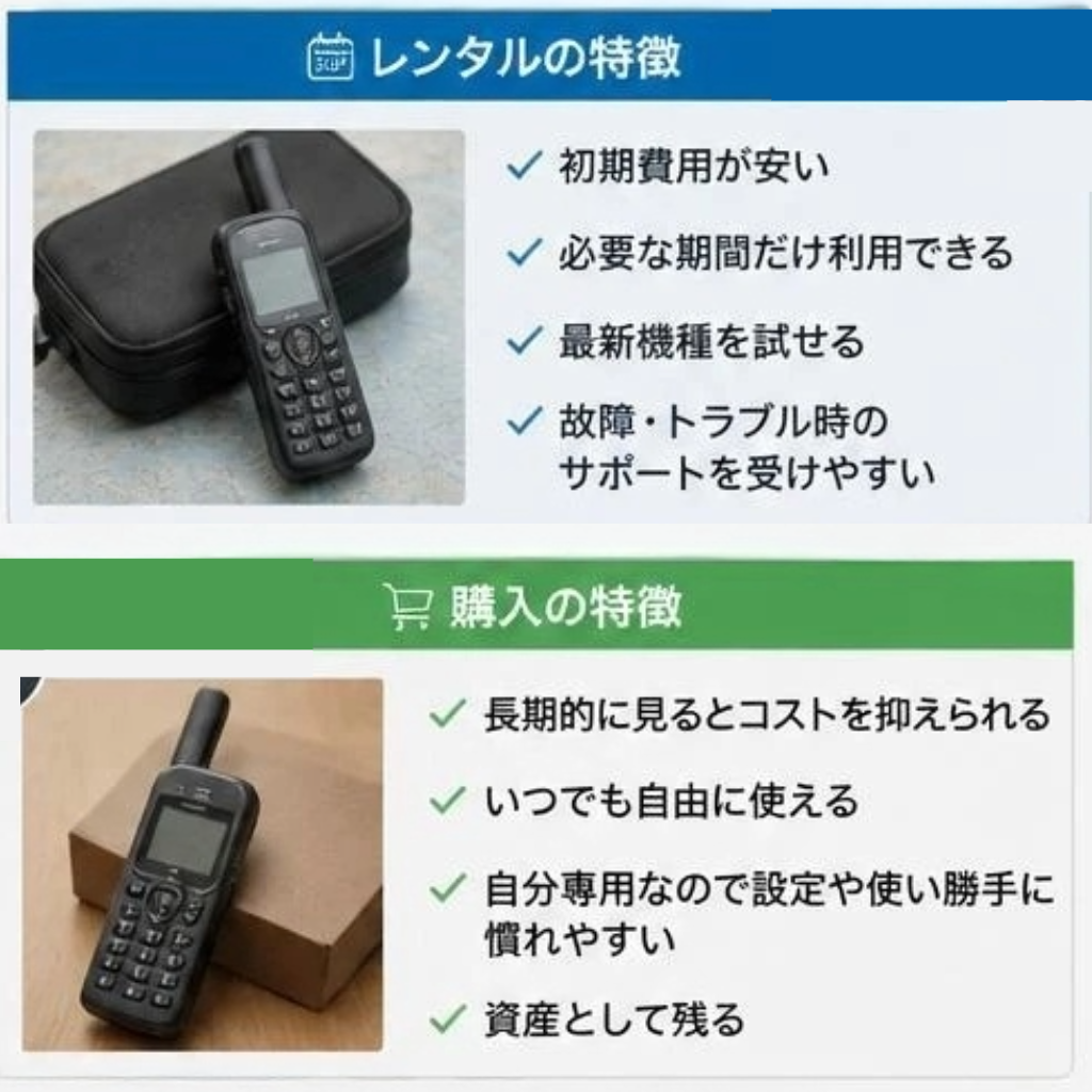 衛星電話はレンタルと購入どちらが得？