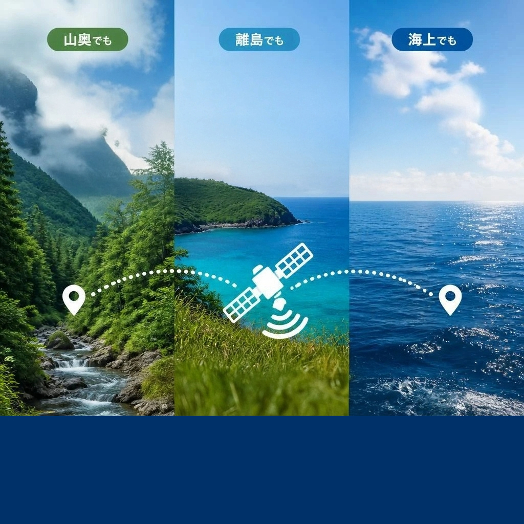山奥・離島・海上でも安心の連絡手段！