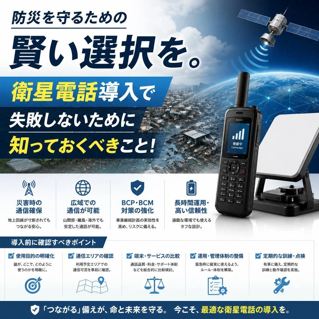 防災を守るための賢い選択を。衛星電話導入で失敗しないために知っておくべきこと！