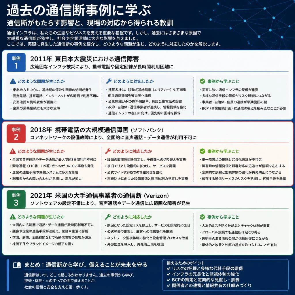 実際に起きた通信断の事例