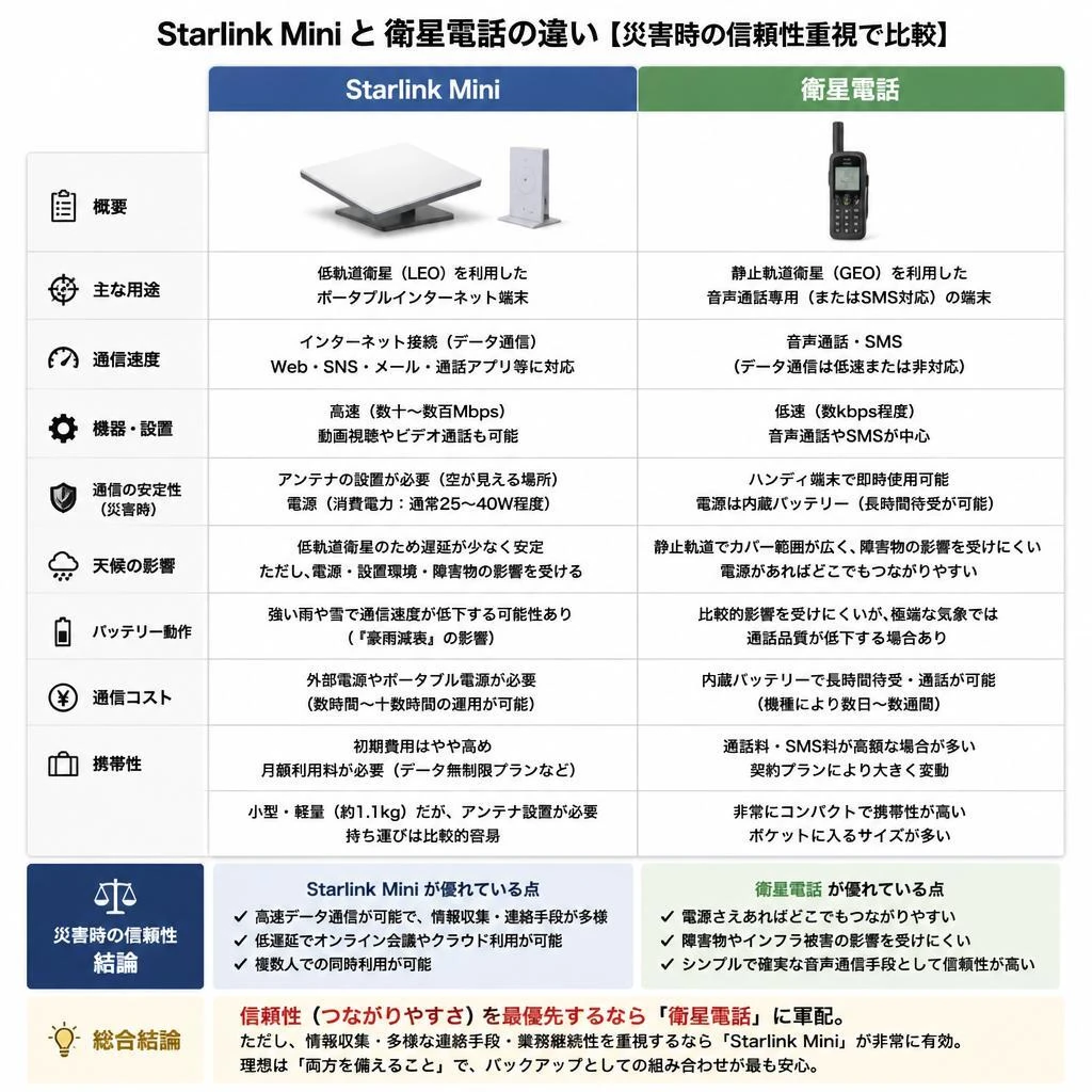 双方の共通点と相違点の比較