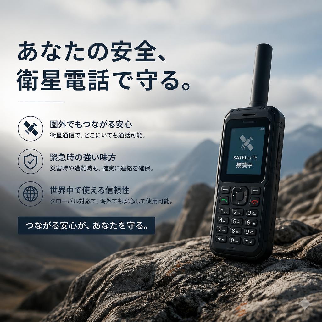 あなたの安全、衛星電話で守る。