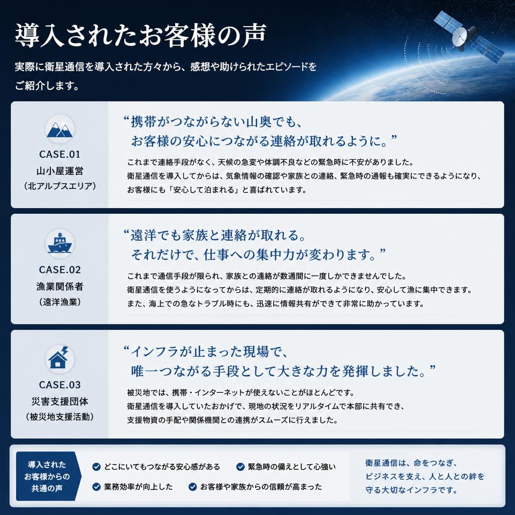 利用者の声：実際の体験談