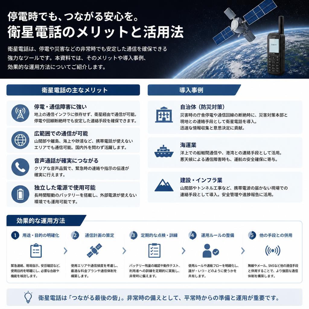 衛星電話の導入メリット