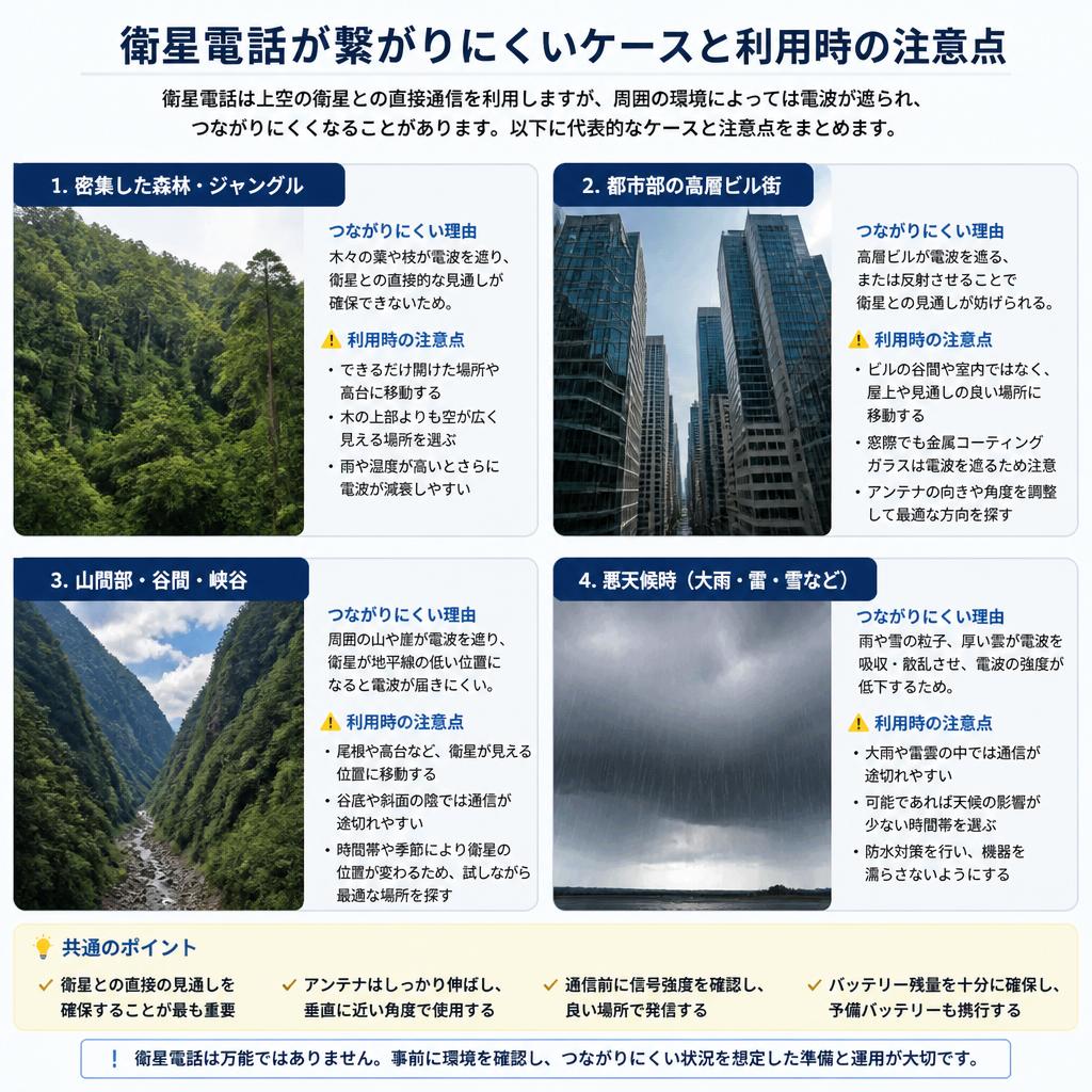 繋がりにくい場所とは？注意すべき環境